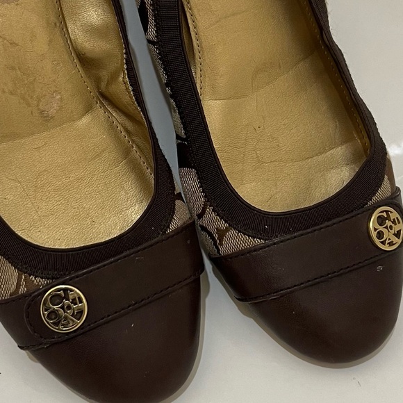 COACH CHELSEY BALLET FLATS SIZE 9 BROWN AND TAN - Picture 1 of 10